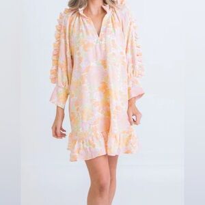 Karlie Floral Dress in Orange and Pink NWOT